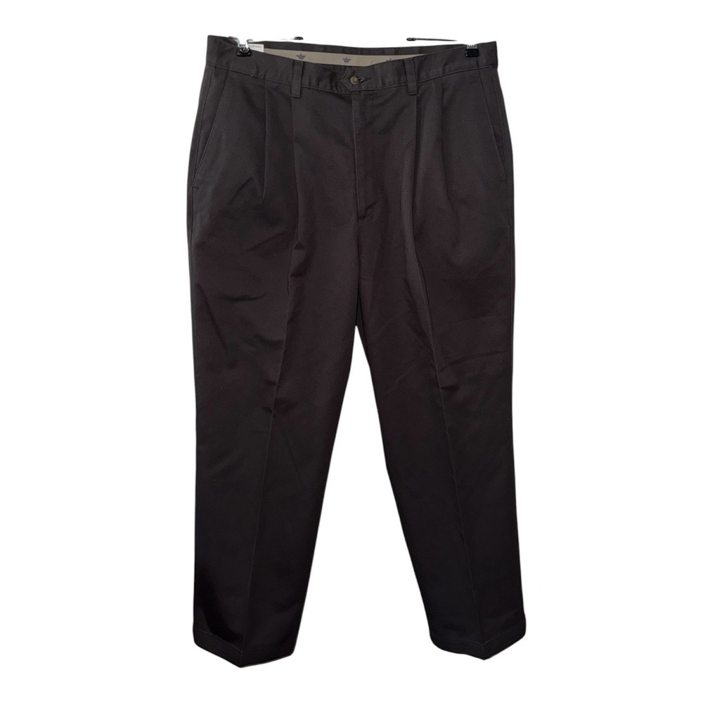 Dockers Classic Fit‎ Pleated Twill Pants Men's 36x29 No Wrinkle Khakis